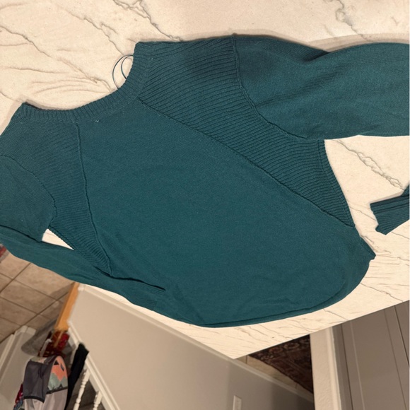 RD Style Teal Green Ribbed Detail Pullover Sweater Cozy Knit Excellent Condition - Picture 15 of 16